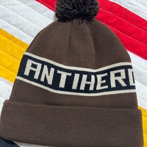 Antihero Brown Pom Pom Beanie mutant Logo